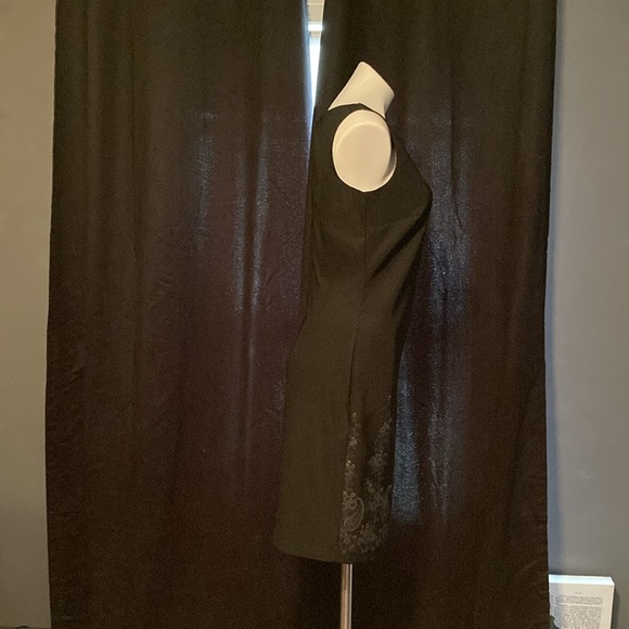 Vintage Rampage mid-century style tapered fit keyhole back paisley panel dress 6 - Picture 6 of 6